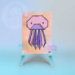 Origami Jellyfish "Jelly" ACEO | Original Hand Drawn Art Card