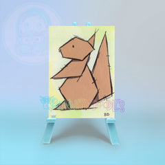 Origami Squirrel "Squiggle" ACEO | Original Hand Drawn Art Card
