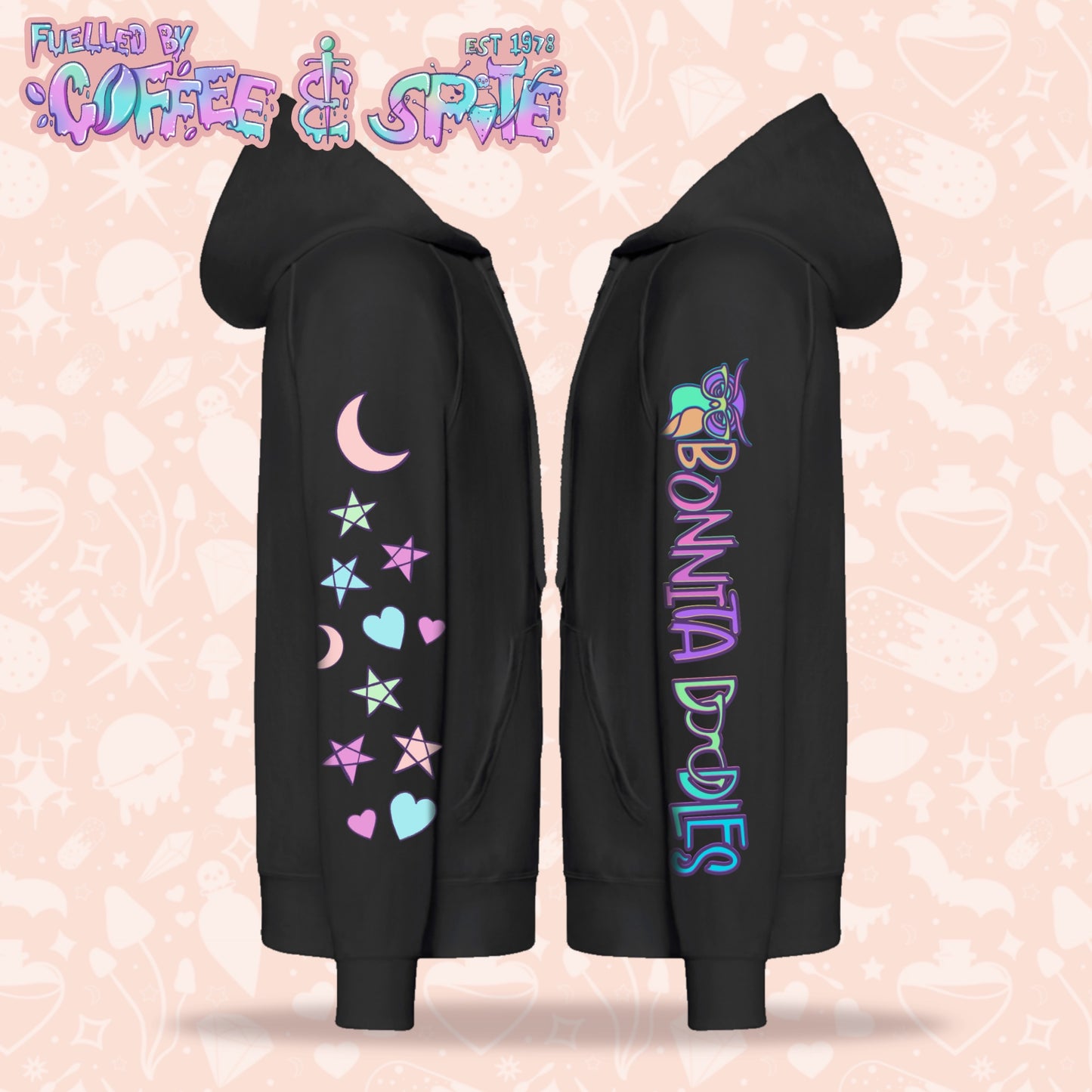 Coffee & Spite | Unisex zip hoodie | Made to order