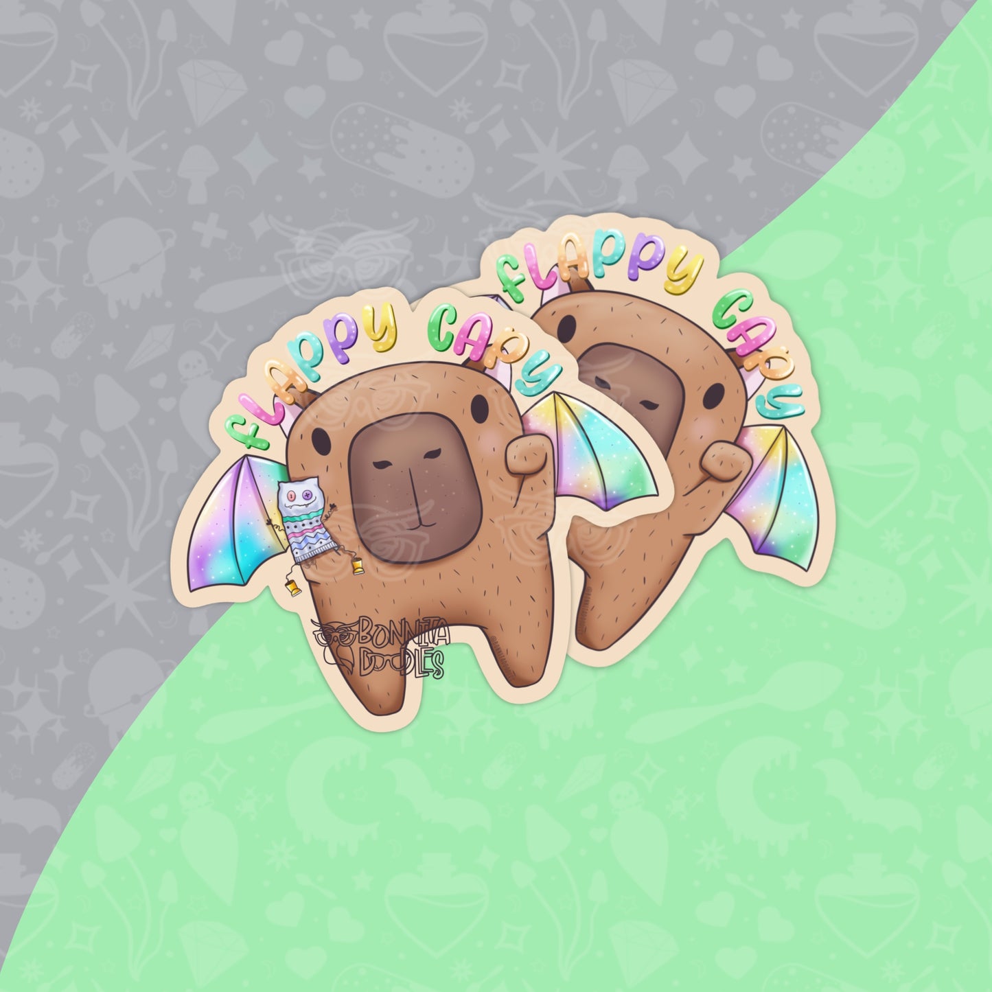 Capybara Matt vinyl stickers - Self-Care, Flappy, Chronic