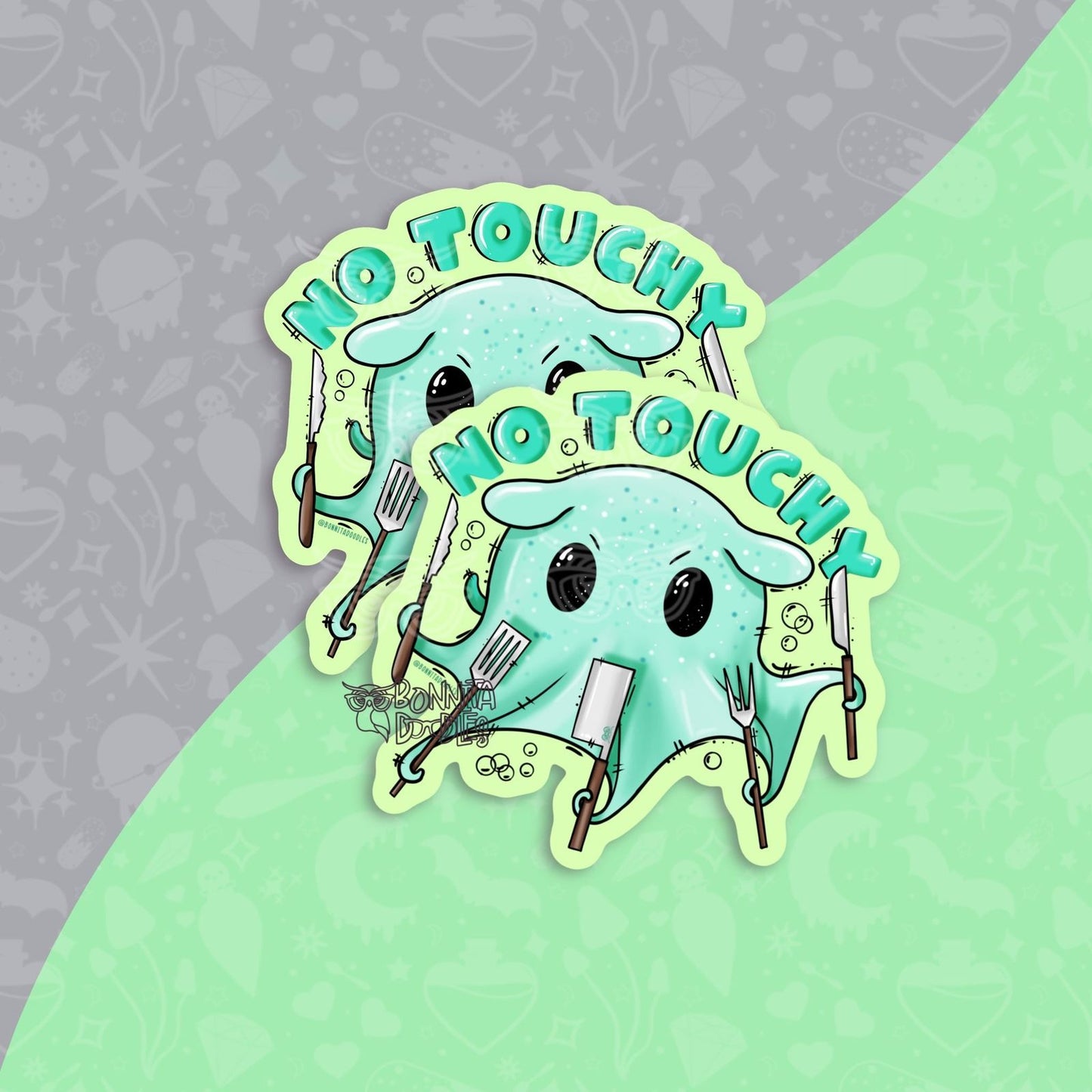 No touchy octopus vinyl sticker