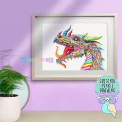 Opal Aura | Pride Dragon | Original Drawing