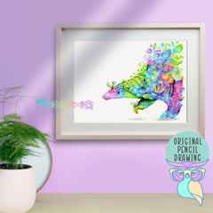 Opal Aura | Pangolin | Original Drawing