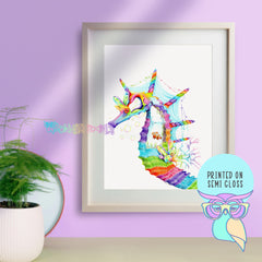Art Print | Opal Ora | Coral Seahorse