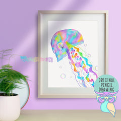 Opal Aura | Skellyfish | Original Drawing