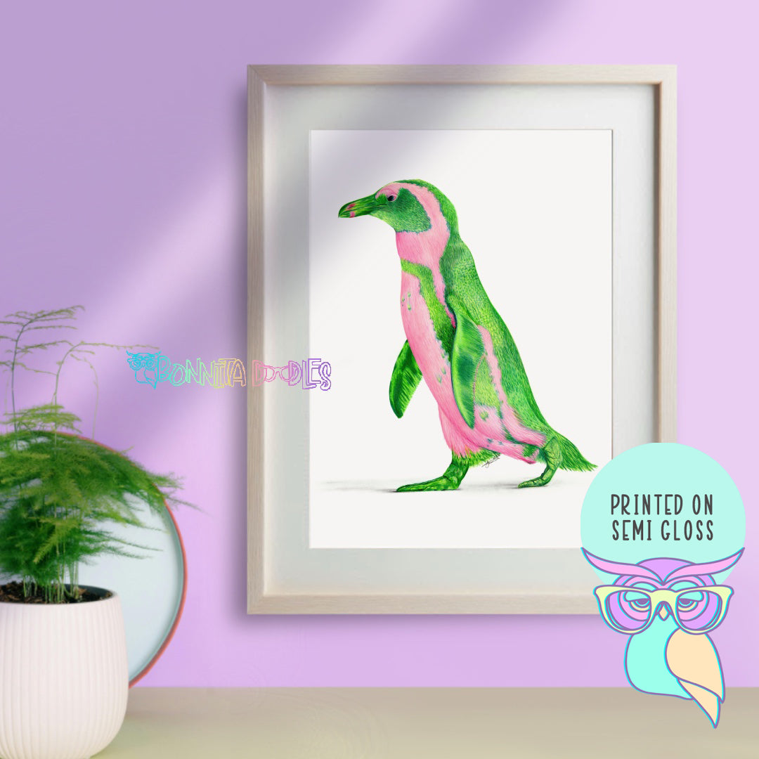 Art print | African penguin | Peridot