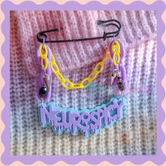 Purple & Blue | Neurospicy | Handmade 75mm Black pin