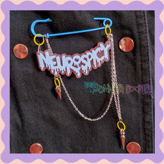 Blue & Pink | Neurospicy | Handmade 75 blue pin