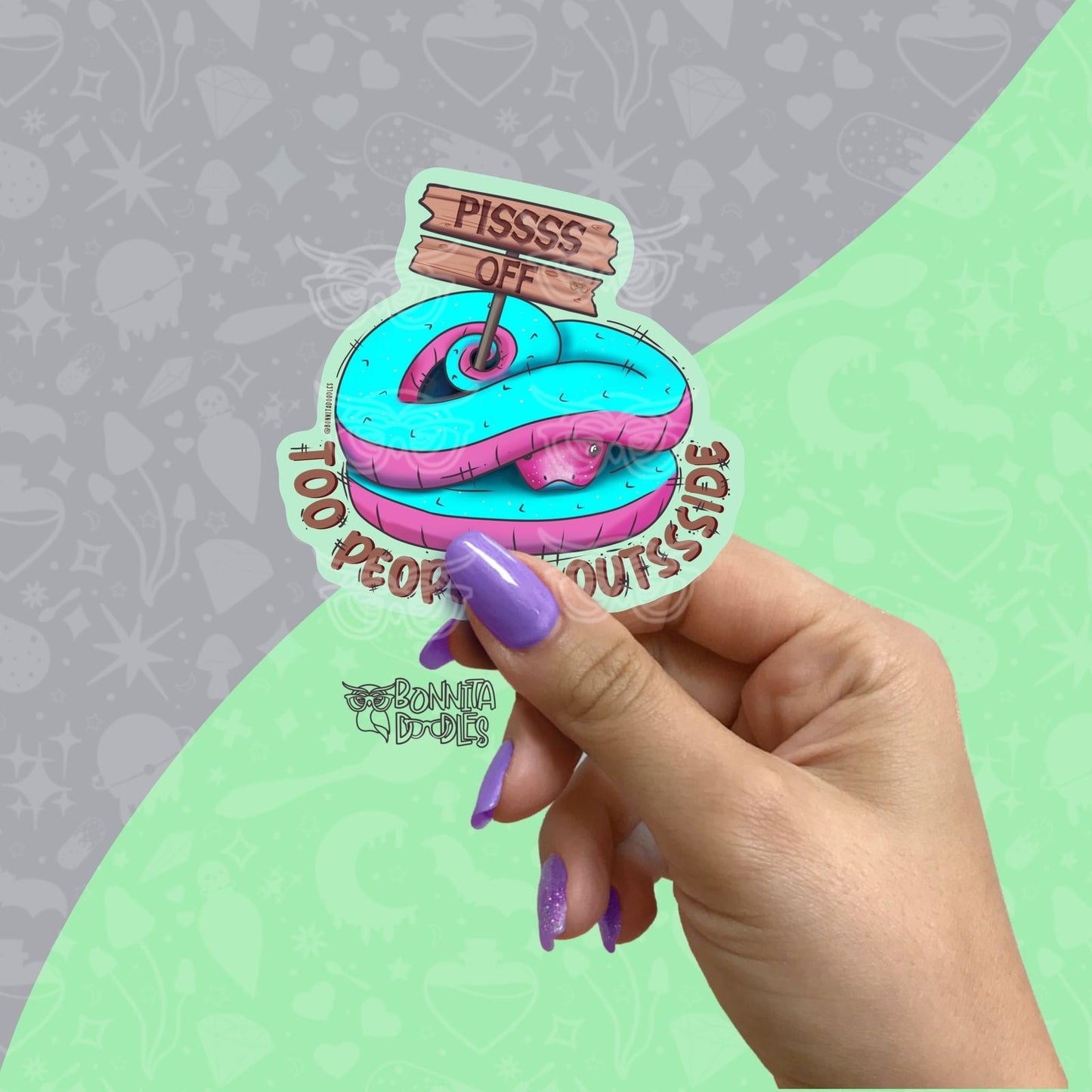 Piss off snake vinyl sticker
