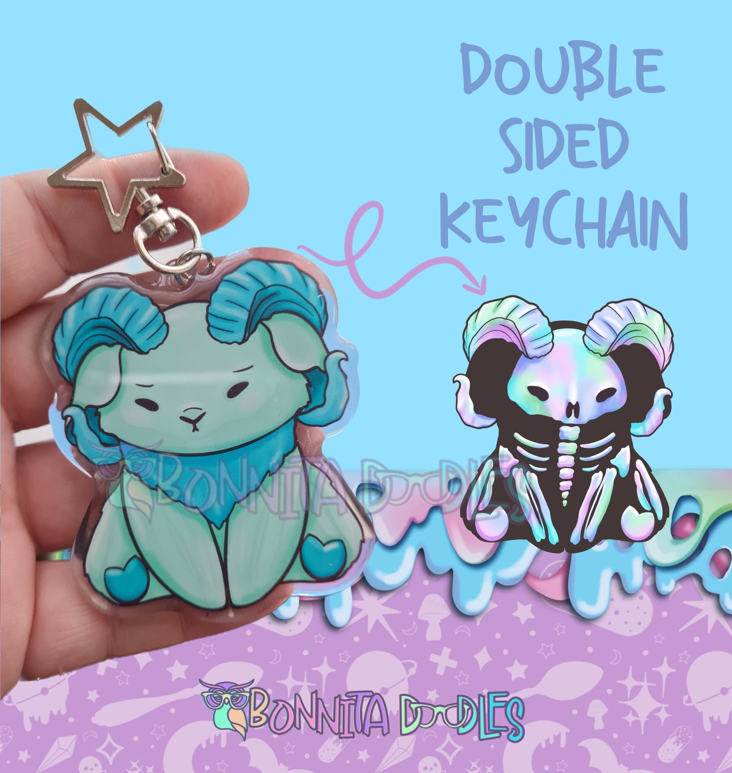 B GRADE Large Acrylic Keychain - Double sided!