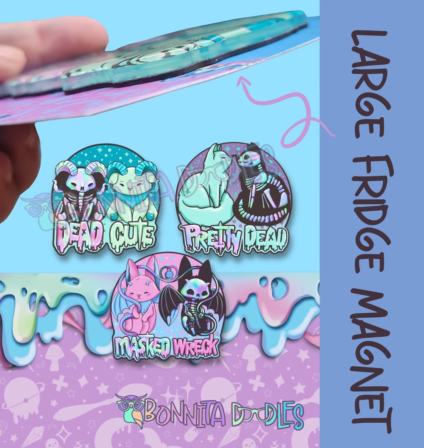 B GRADE Large Acrylic Magnet - 3 designs available