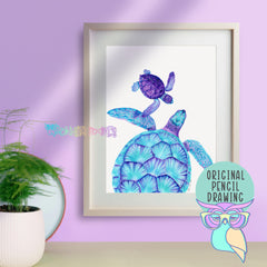 Sapphire | Turtles | Original Drawing