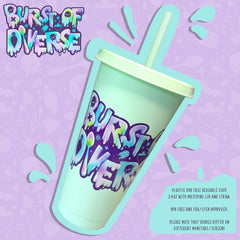 Burst Of Diverse | Cup - Tumbler | Straw & Lid