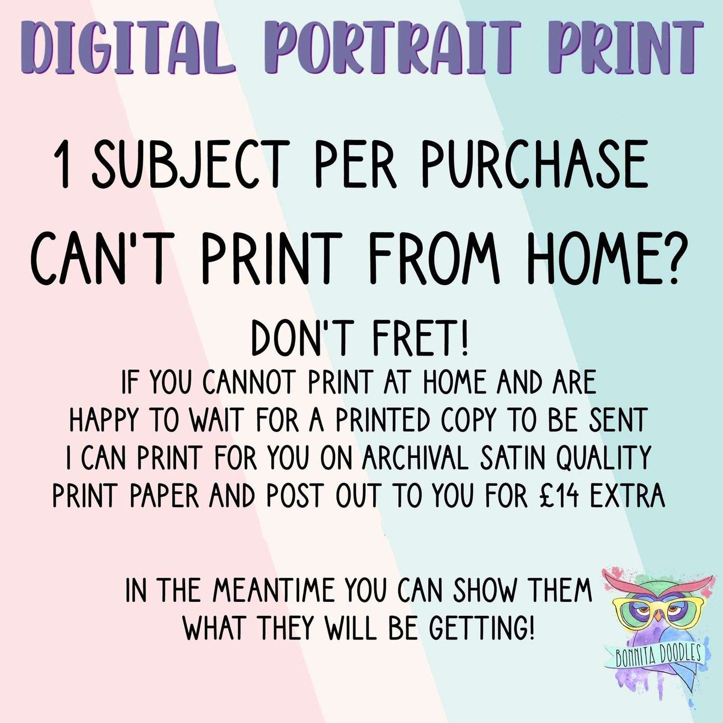 Custom digital pet or PAW portrait - rainbow art