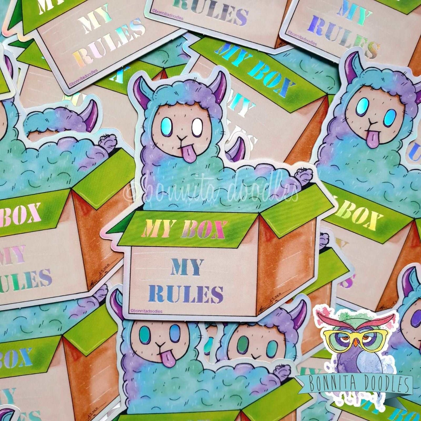 Lama Holographic sticker