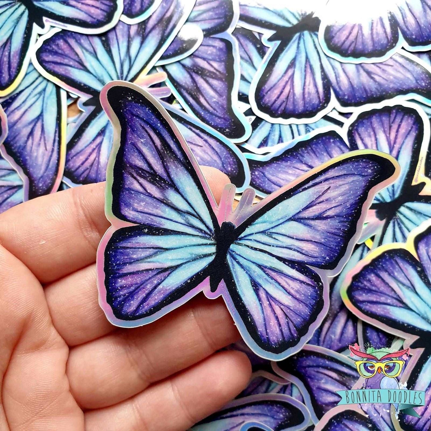 Butterfly Purple Galaxy Holographic sticker