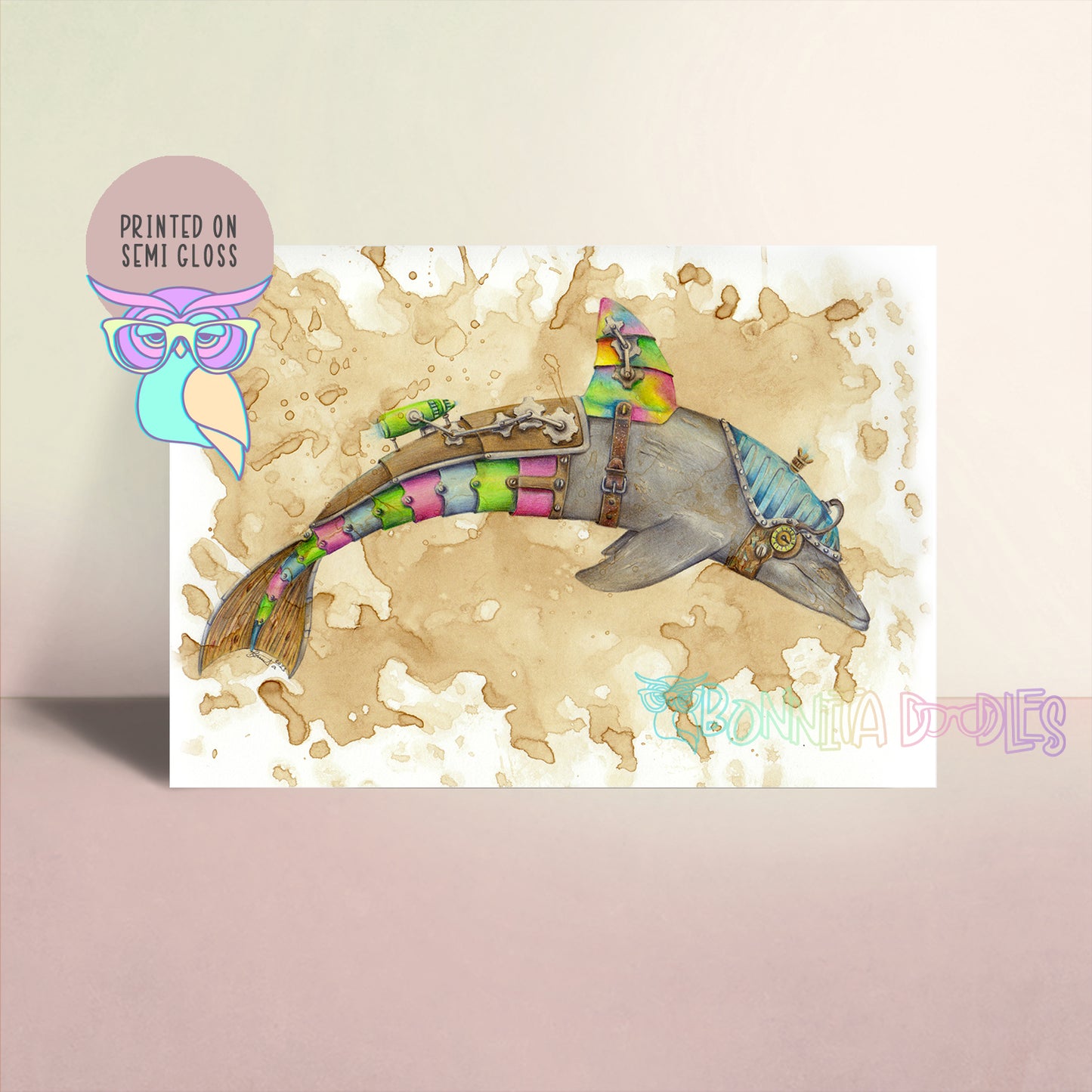 Art Print | Dolphin | Steampunk