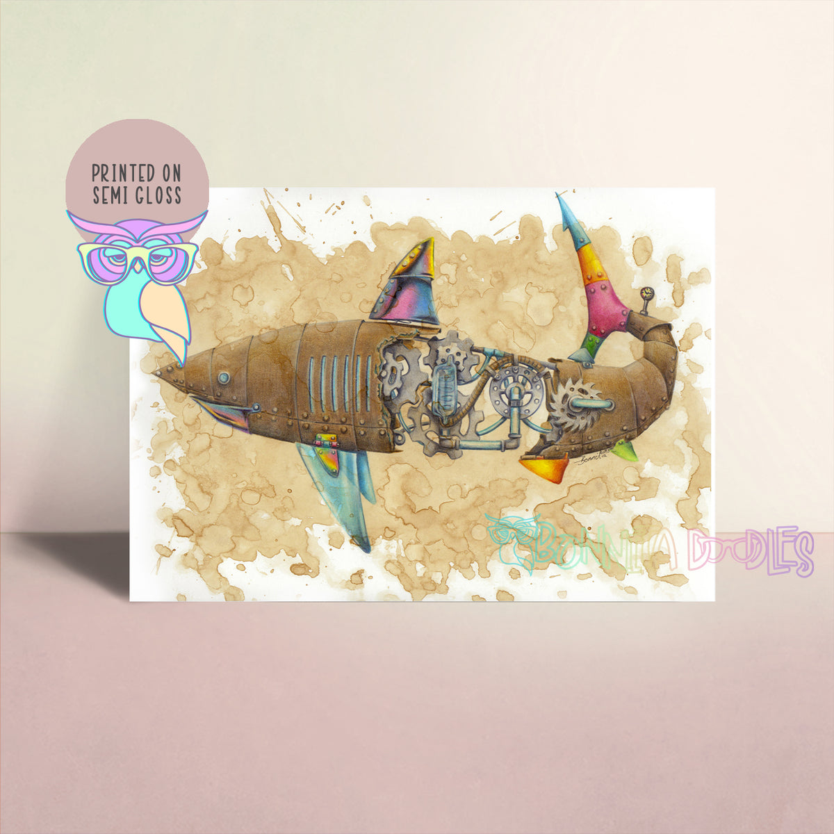 Art Print | Shark | Steampunk