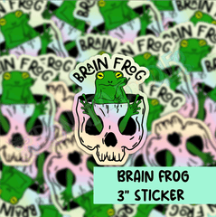 Brain Frog | Chronic Illness | Neurodivergent | Medium Holographic sticker