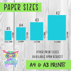 Blue Giraffe print - Sapphire Series. Home art print