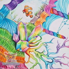 Opal Aura - Coral Seahorse - Original drawing