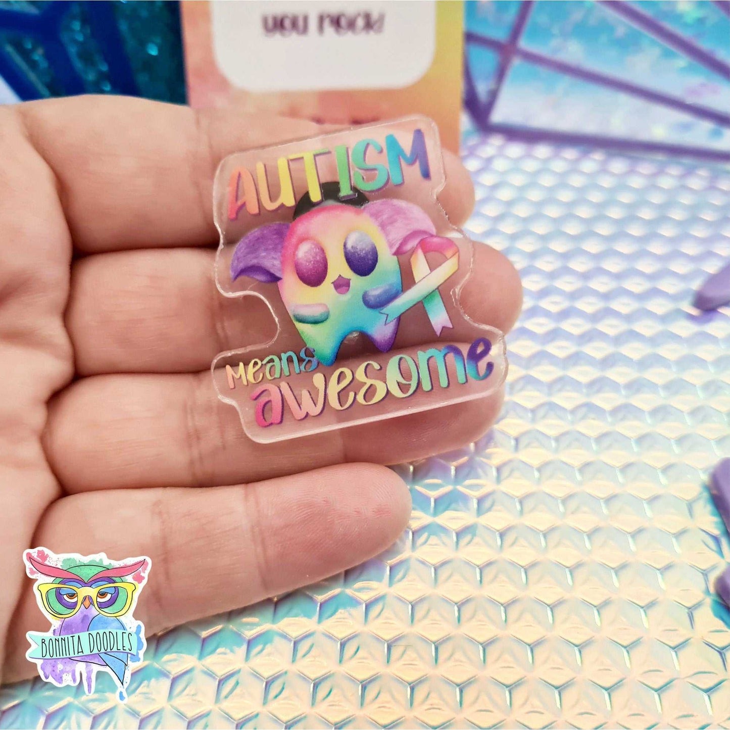 Autism awareness, alert pin badge