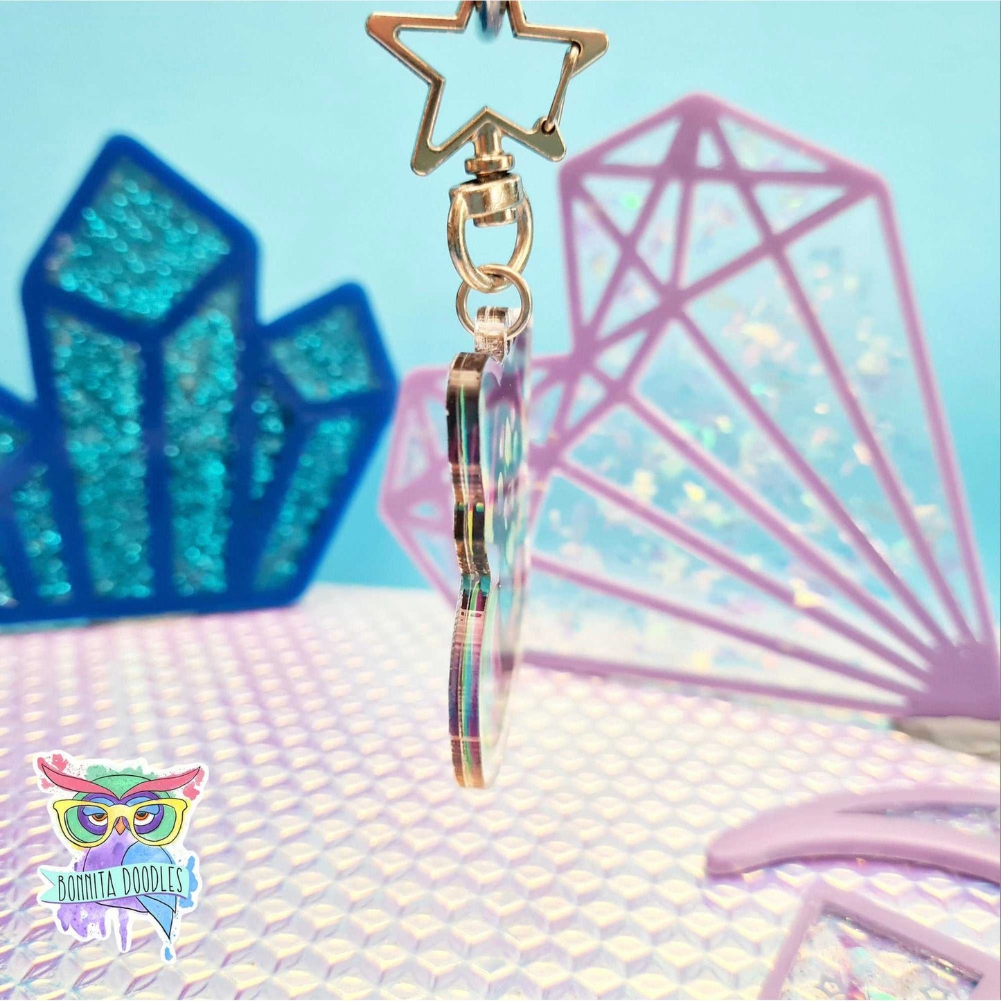Kawaii galaxy Owl keychain