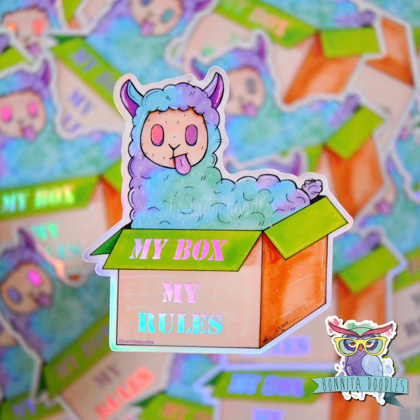 Lama Holographic sticker