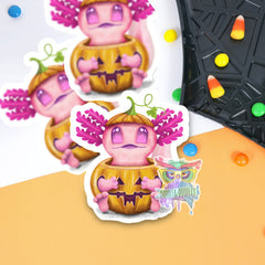 Axolotl Halloween | Medium vinyl sticker