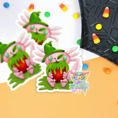 Axolotl Halloween | Medium vinyl sticker