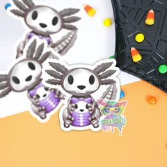Axolotl Halloween | Medium vinyl sticker