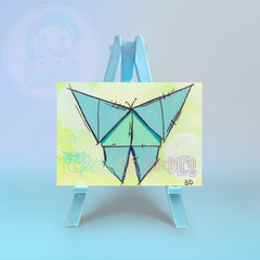 Origami Butterfly "Bootifly" ACEO | Original Hand Drawn Art Card