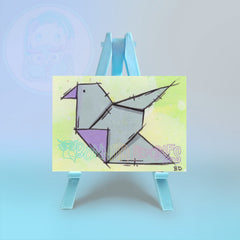 Origami Pigeon "Pidgy" ACEO | Original Hand Drawn Art Card
