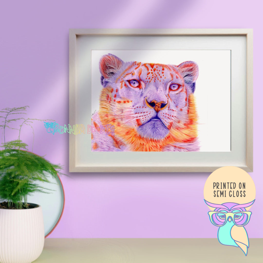 Art Print | Snow Leopard | Amethyst
