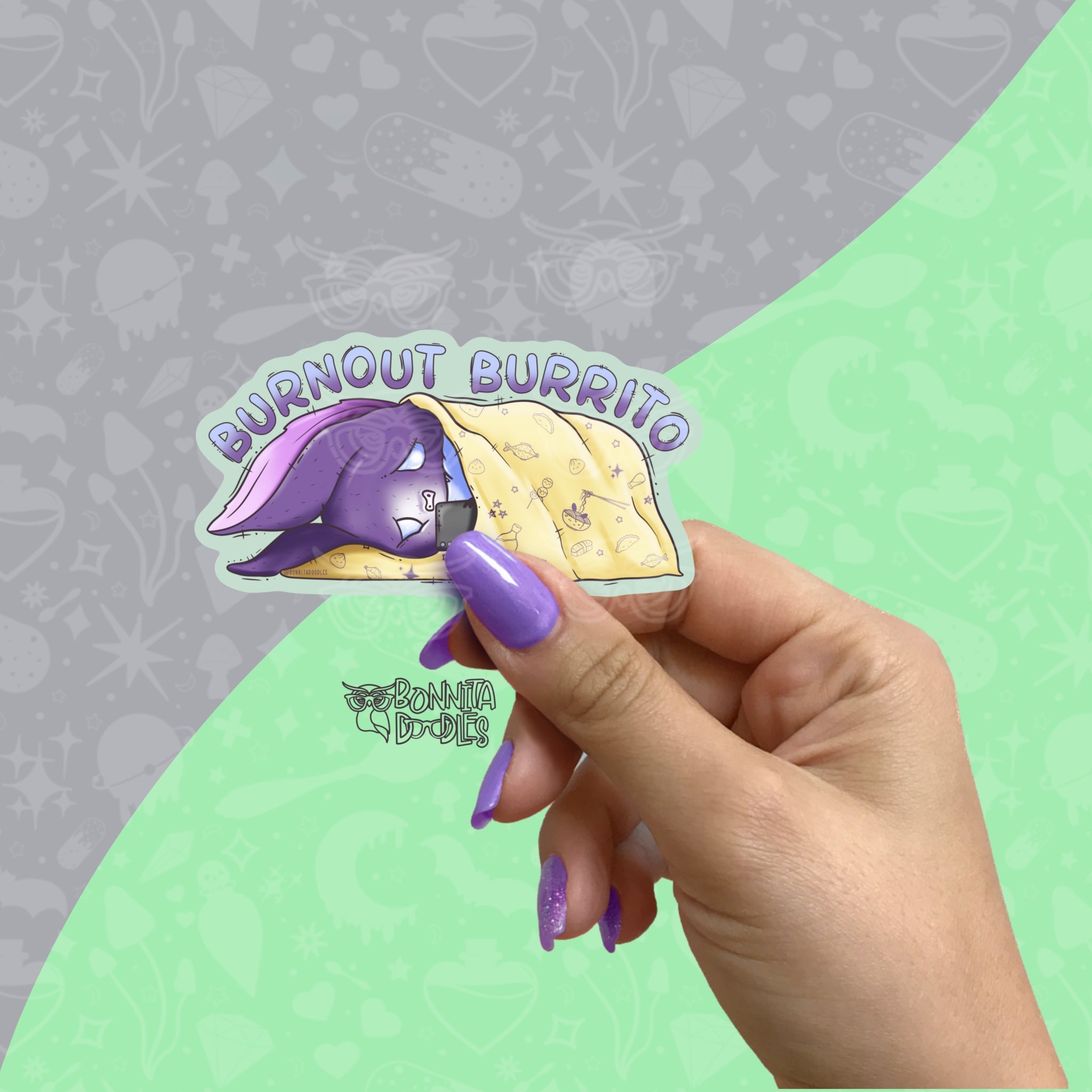 Maurice Burnout Burito | Medium matt vinyl sticker