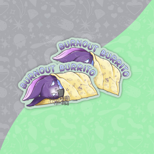 Moody Bat - Matt vinyl stickers - Burnout Burrito