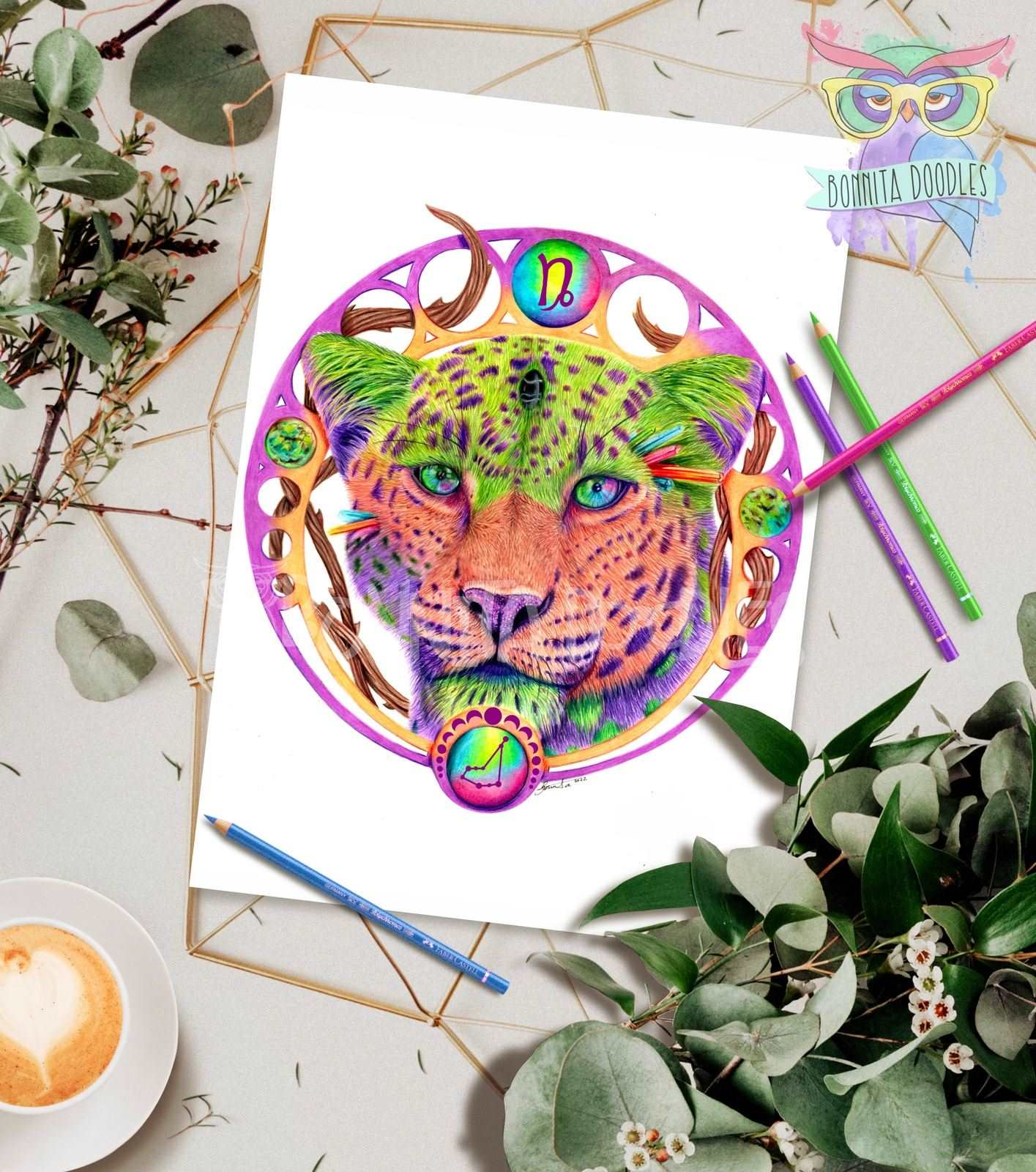 Jaguar Capricorn - zodiac Series art home decor print