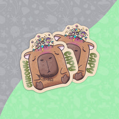 Capybara - Self-Care | Flappy | Chronic | Medium matt vinyl sticker