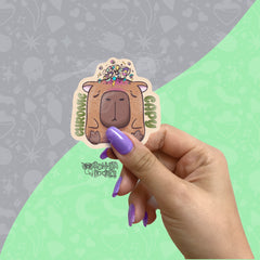 Capybara - Self-Care | Flappy | Chronic | Medium matt vinyl sticker