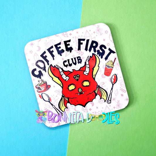 Coffee First Club coaster | great gift ideas