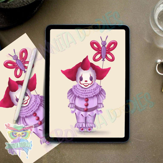 Creepy clown - red balloon