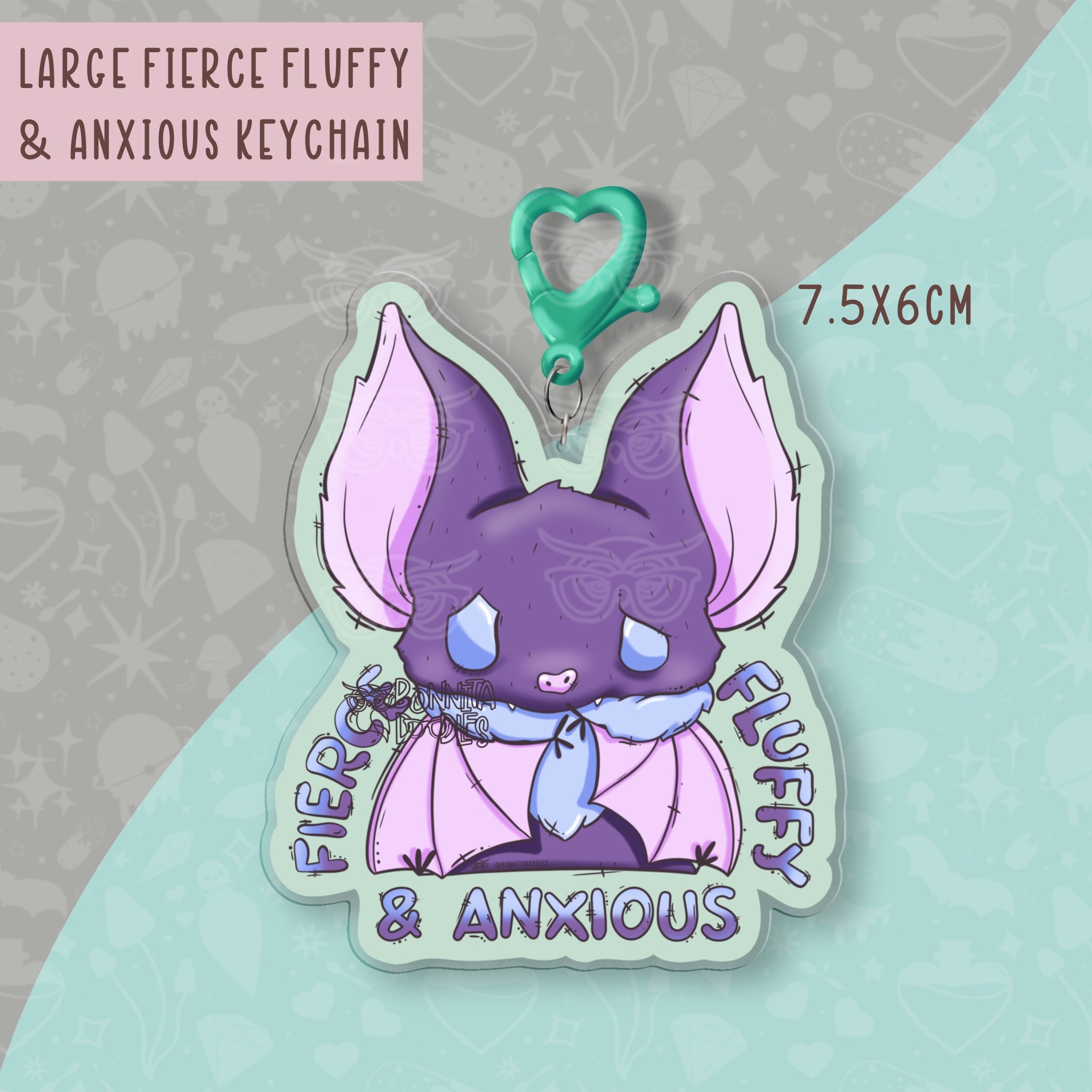 Fierce, Fluffy & Anxious - Maurice - Large acrylic keychain
