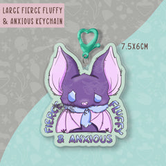 Fierce, Fluffy & Anxious - Maurice - Large acrylic keychain