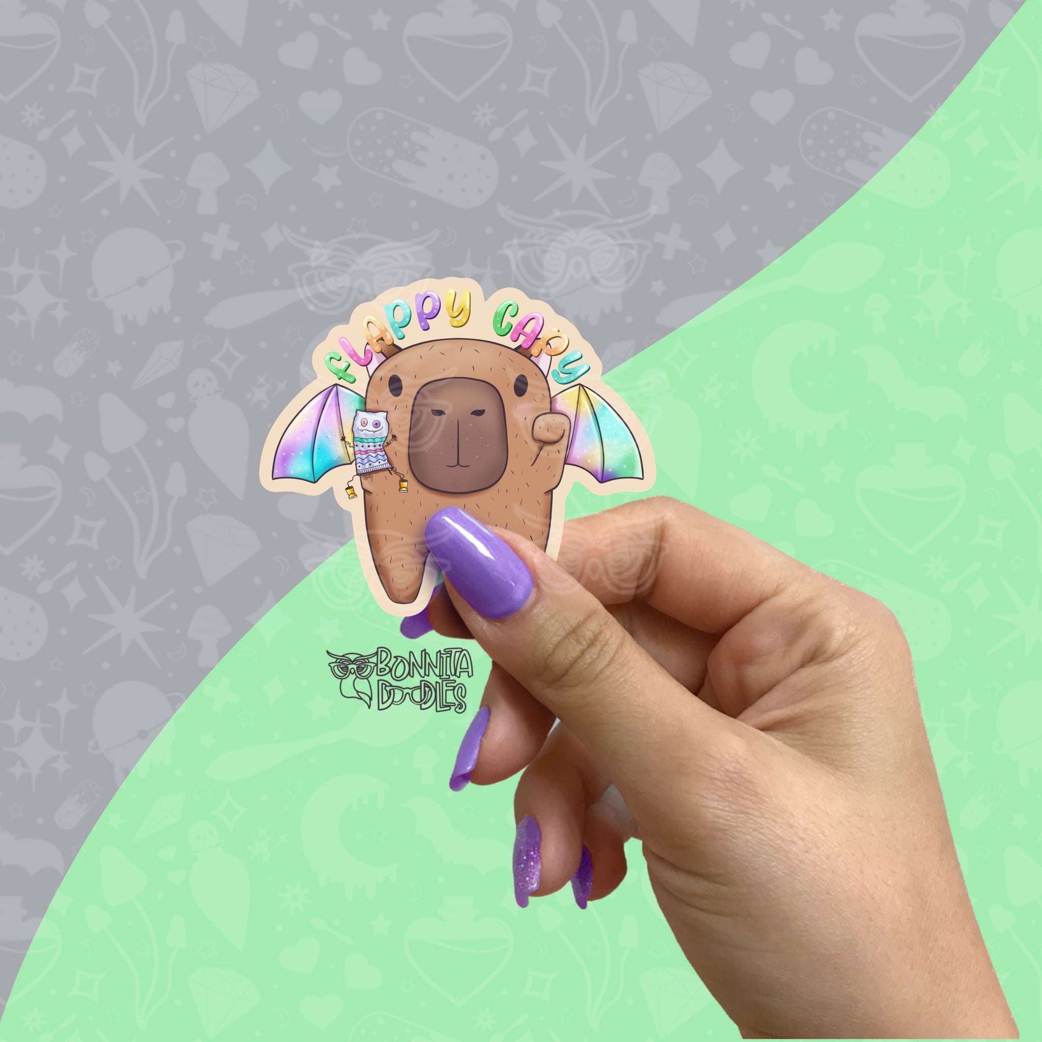 Capybara - Self-Care | Flappy | Chronic | Medium matt vinyl sticker