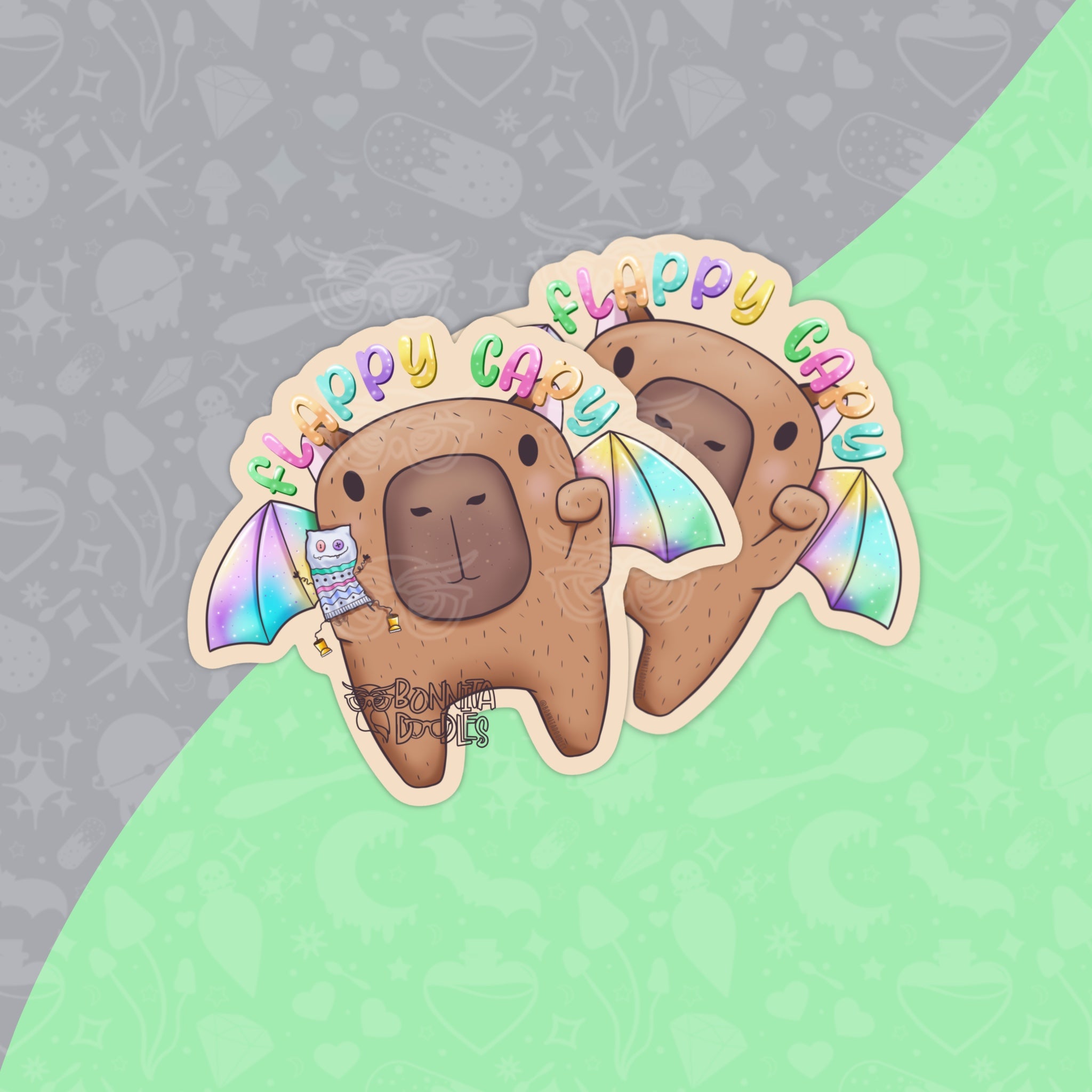 Capybara - Self-Care | Flappy | Chronic | Medium matt vinyl sticker