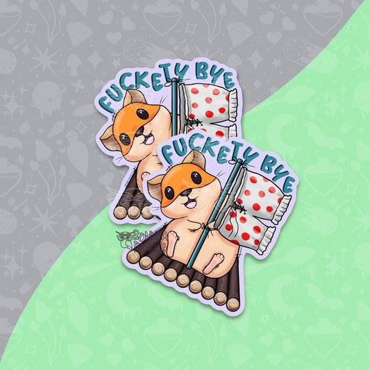 Fuckety bye hamster, vinyl sticker