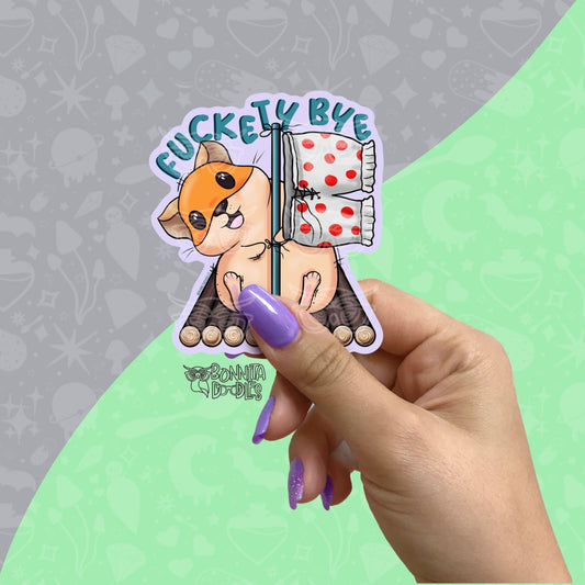 Fuckety bye hamster, vinyl sticker