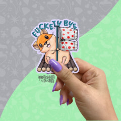 F*ckety bye hamster | Large vinyl sticker