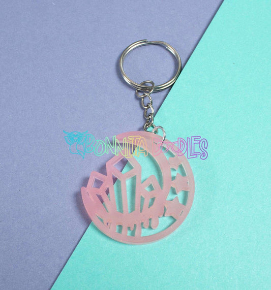 Mystical Cute Moon phase Key - Bag Charm