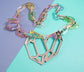 Mystical GEODE Pastel Goth chunky colourful necklace -  Handmade gifts